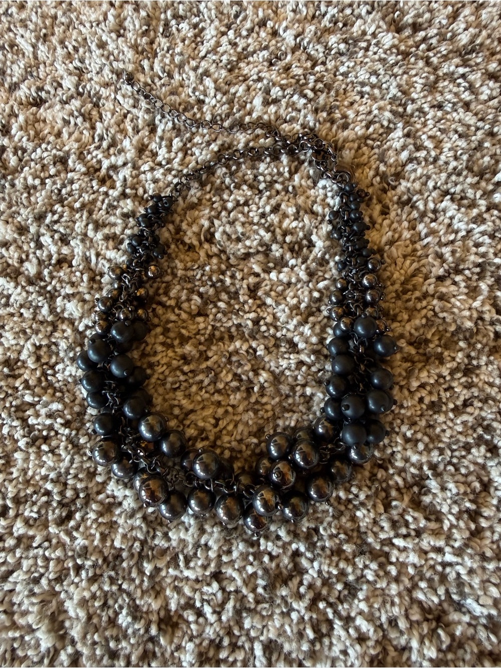 Lia Sophia Black Multi-Strand Beaded Necklace